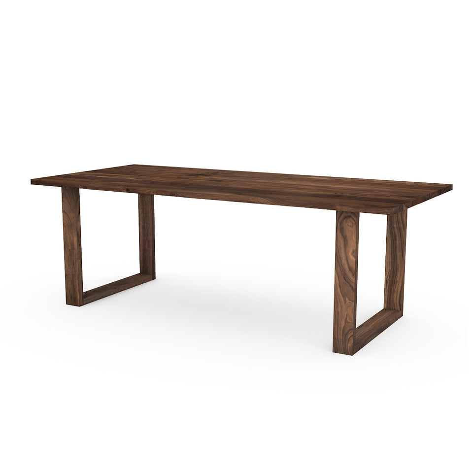 Table en bois, plateau et pieds en Noyer