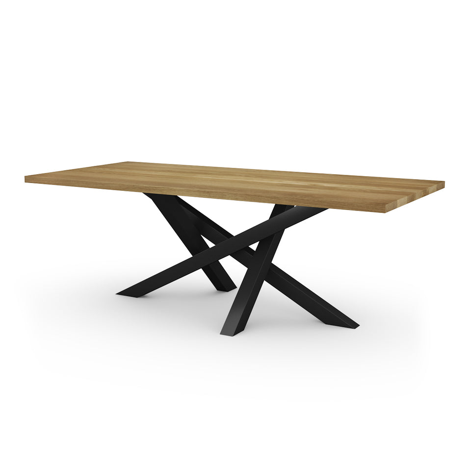 Table en bois massif avec pieds de table noir faite au Québec La Bouquet