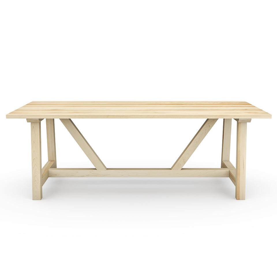 Table en Bois Massif La Farmhouse finition érable