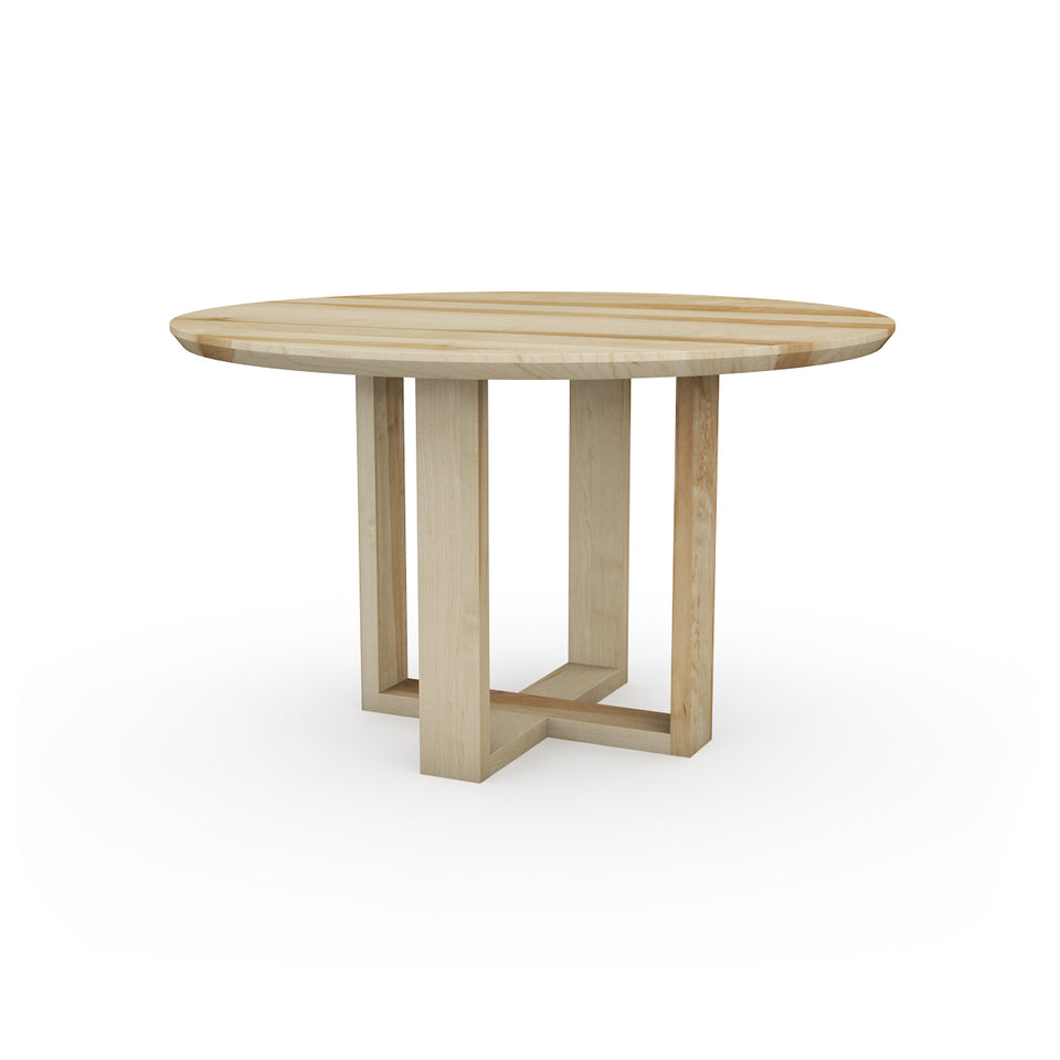 Table Ronde en Érable avec pieds en bois