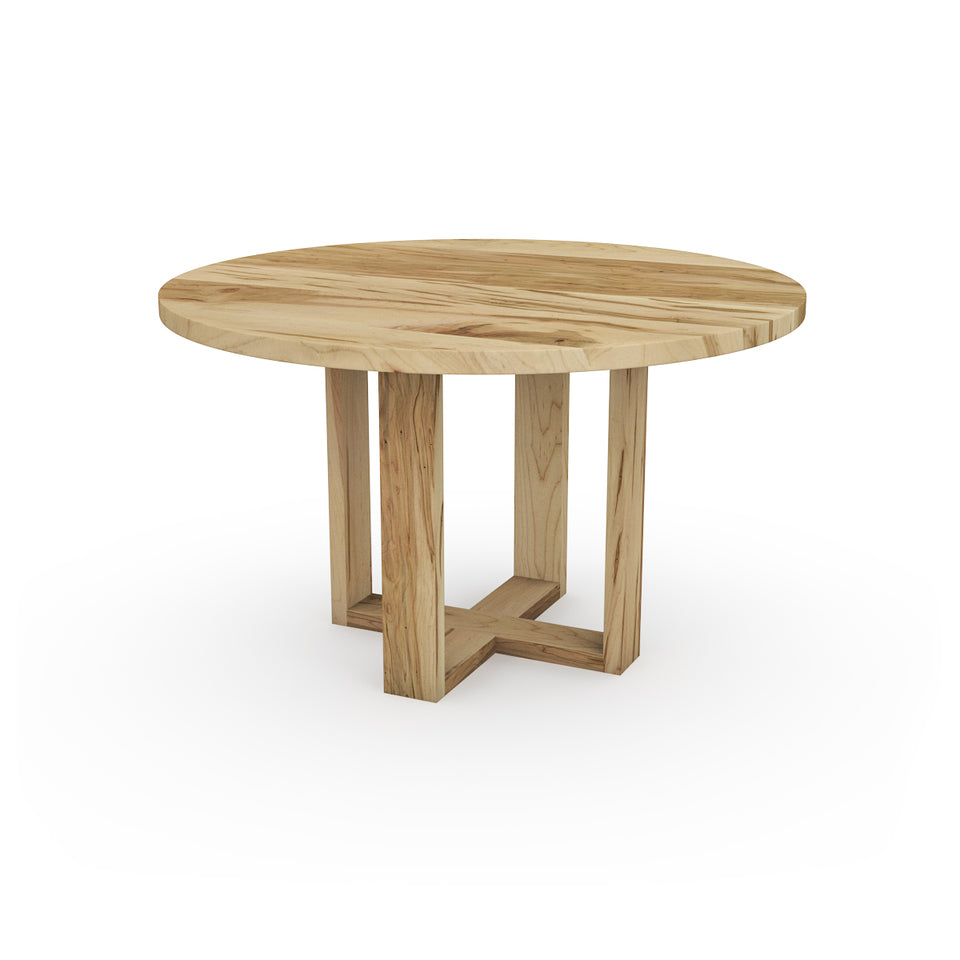 Table Ronde en érable ambrosia avec pieds en bois