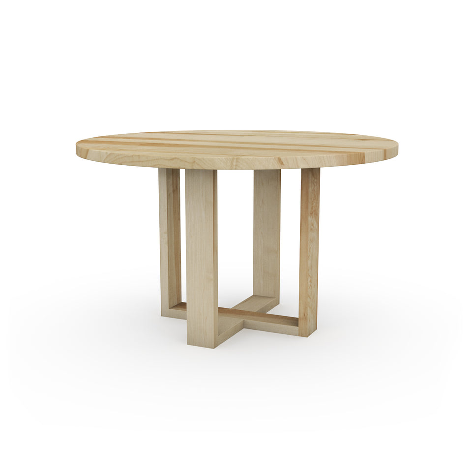 Table Ronde en érable avec pieds en bois