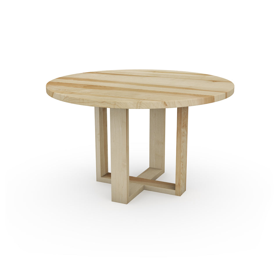 Table Ronde en érable avec pieds en bois