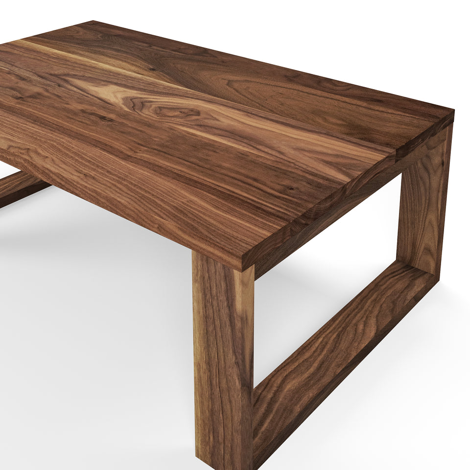 Table basse en bois massif noyer noir