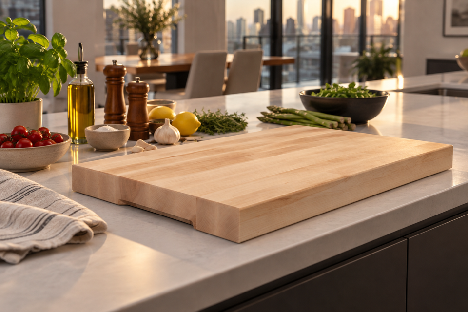 Maple-faced wood cutting board 
