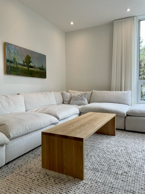 Table basse en bois massif la retombée