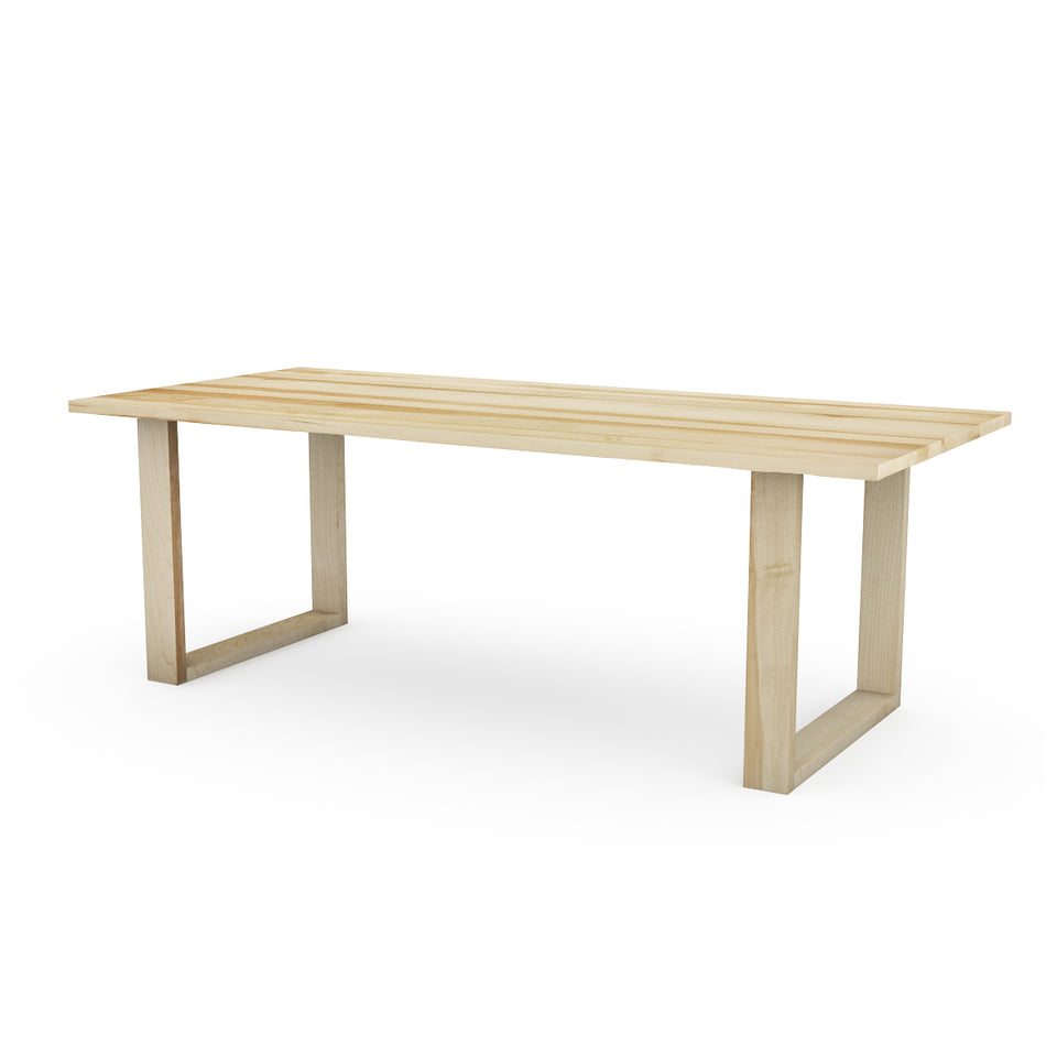 Table en bois, plateau et pieds en bois d'érable