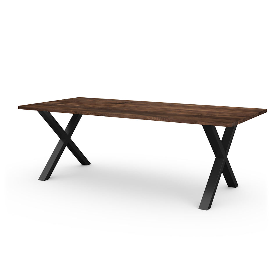 Table en Bois de Noyer La Classique avec pieds en acier noir