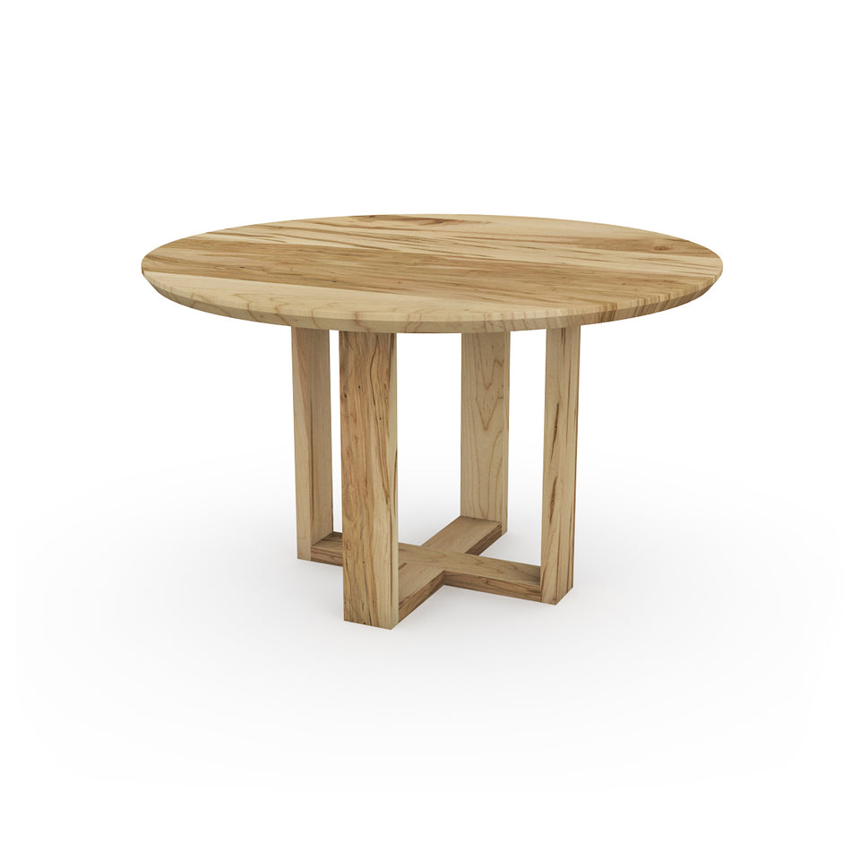 Table Ronde en Érable Ambrosia avec pieds en bois