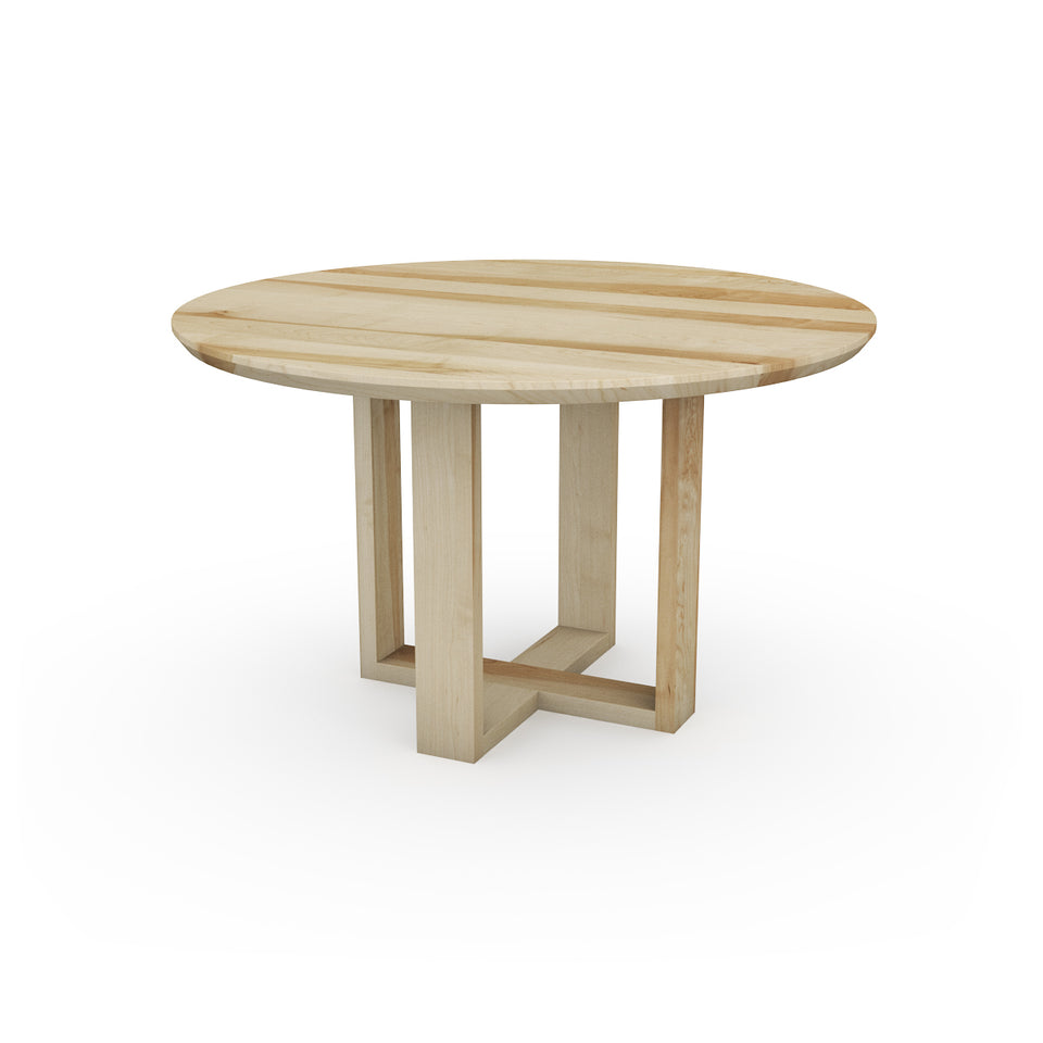 Table Ronde en Érable avec pieds en bois
