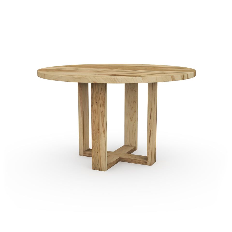 Table Ronde en érable ambrosia avec pieds en bois